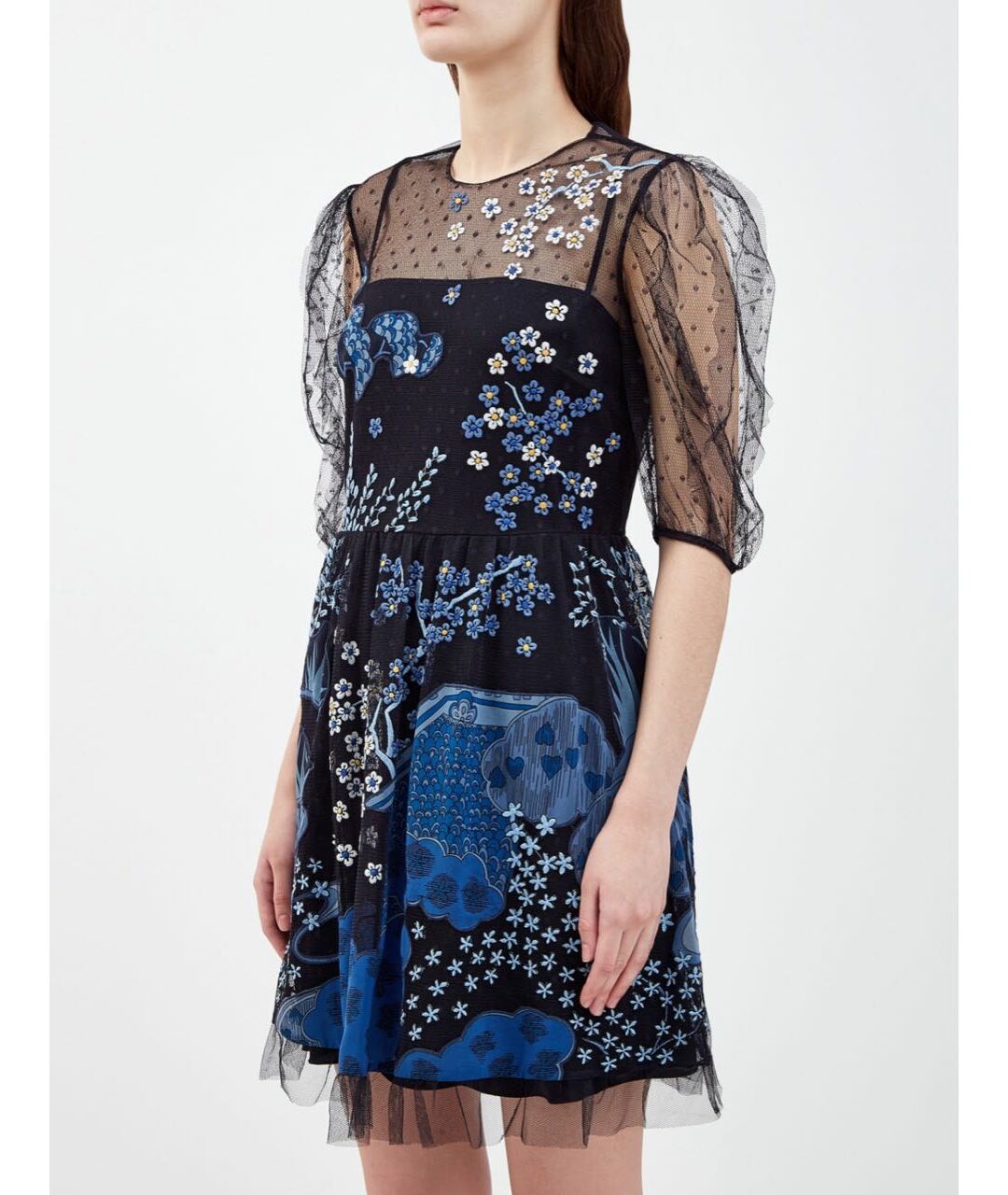 RED VALENTINO Черное полиэстеровое коктейльное платье, фото 3