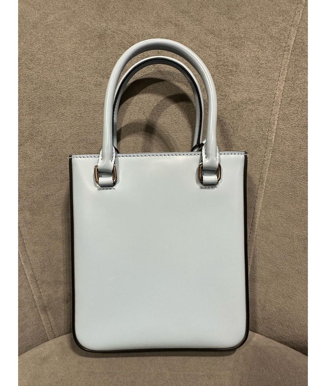 PRADA Голубая сумка через плечо из лакированной кожи, фото 2