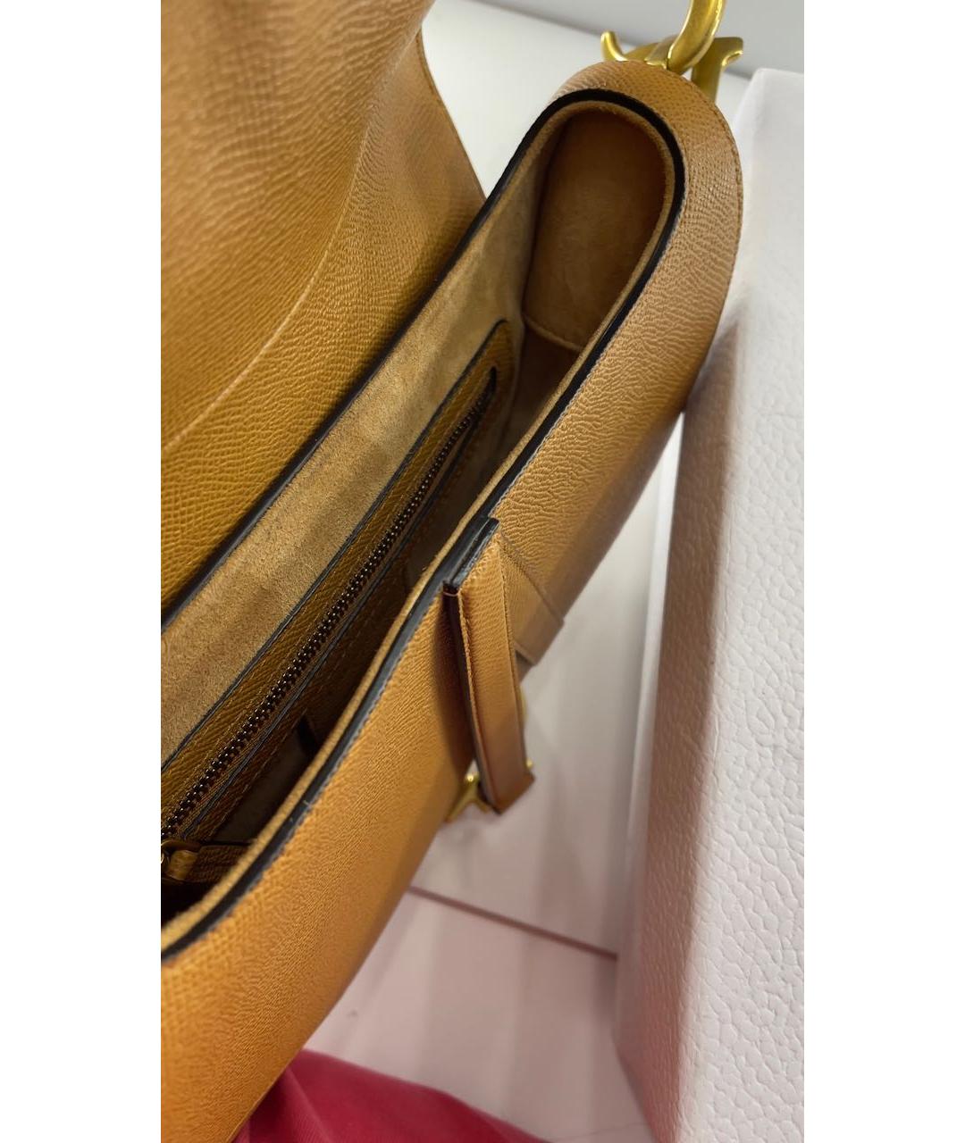 CHRISTIAN DIOR Коричневая кожаная сумка через плечо, фото 4