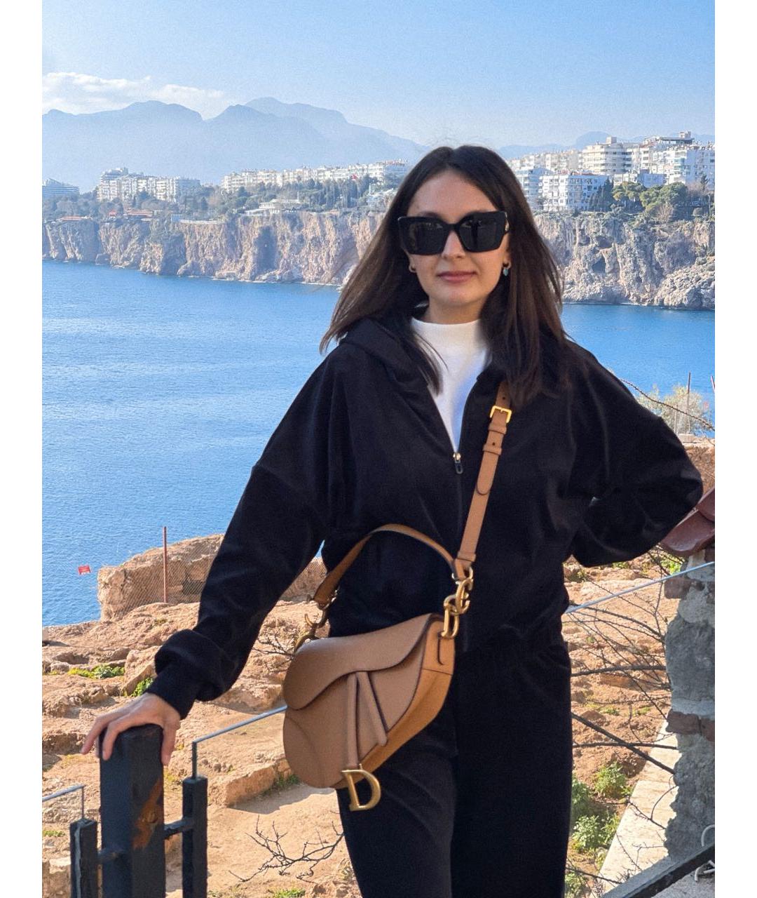 CHRISTIAN DIOR Коричневая кожаная сумка через плечо, фото 8