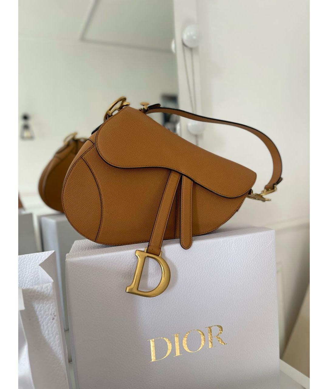 CHRISTIAN DIOR Коричневая кожаная сумка через плечо, фото 9