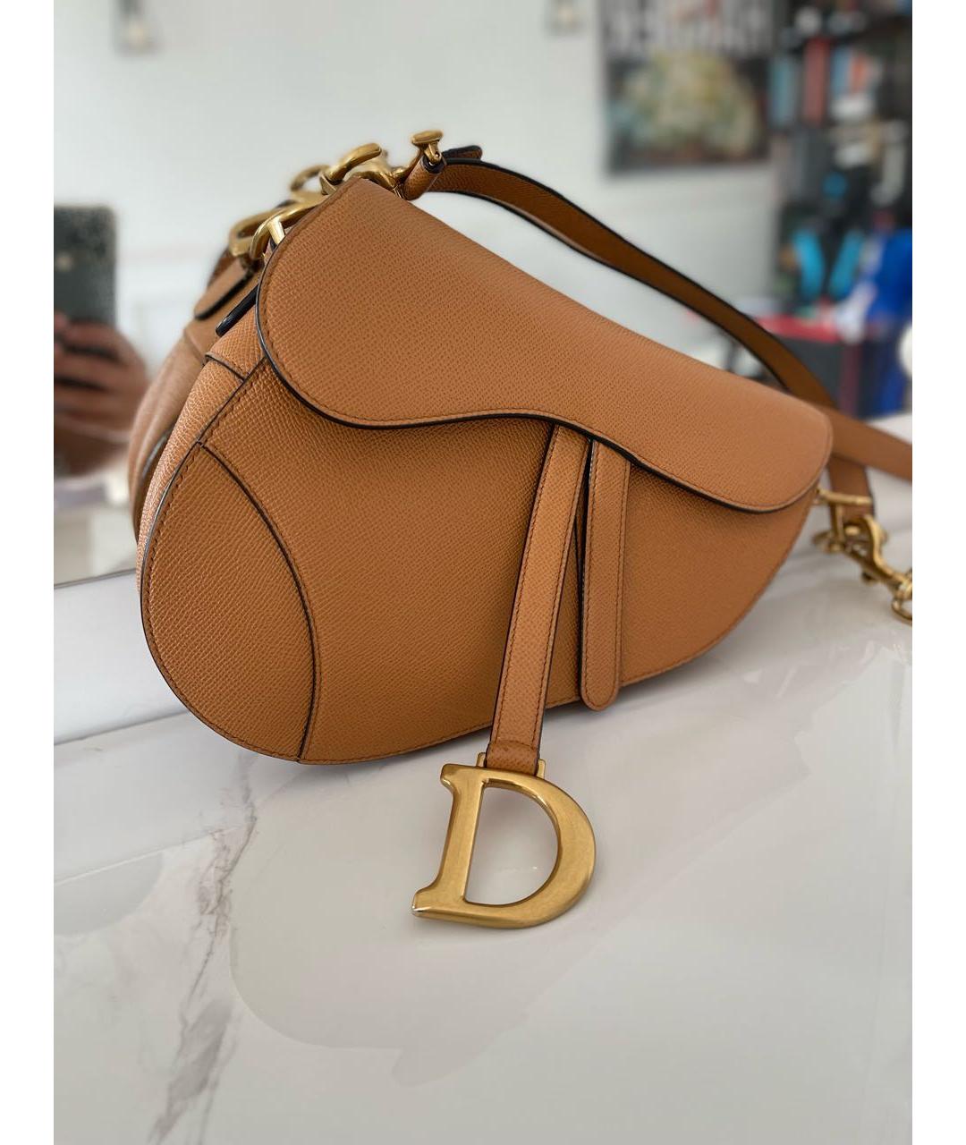 CHRISTIAN DIOR Коричневая кожаная сумка через плечо, фото 2