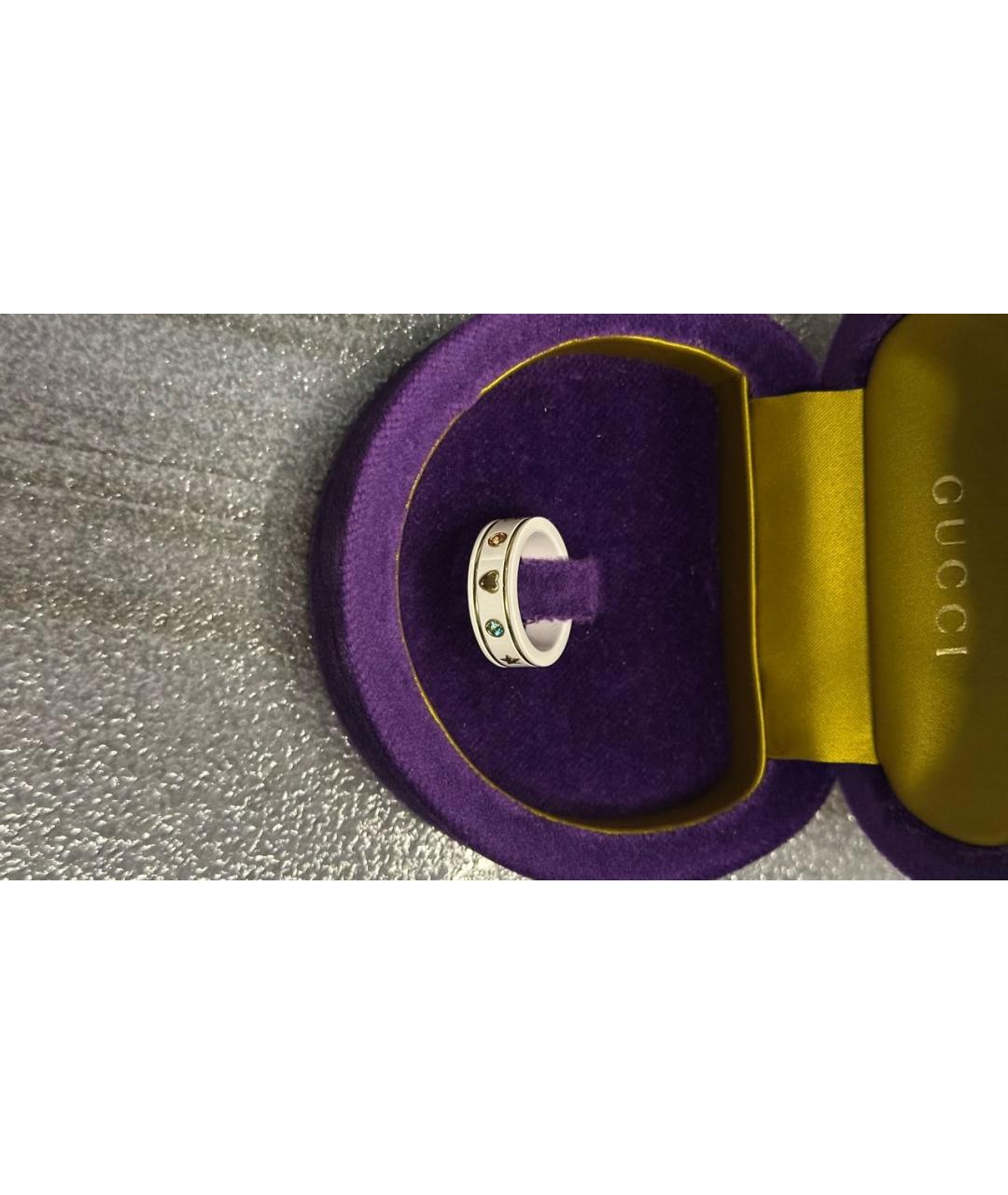 GUCCI Белое керамическое кольцо, фото 2