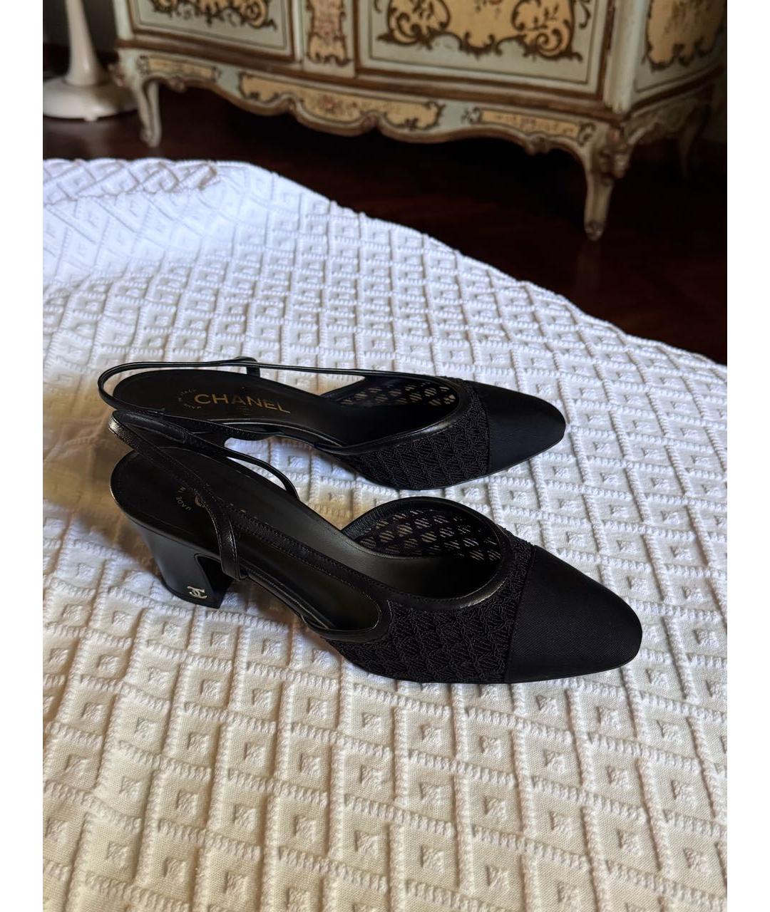 CHANEL Черные кожаные туфли, фото 6