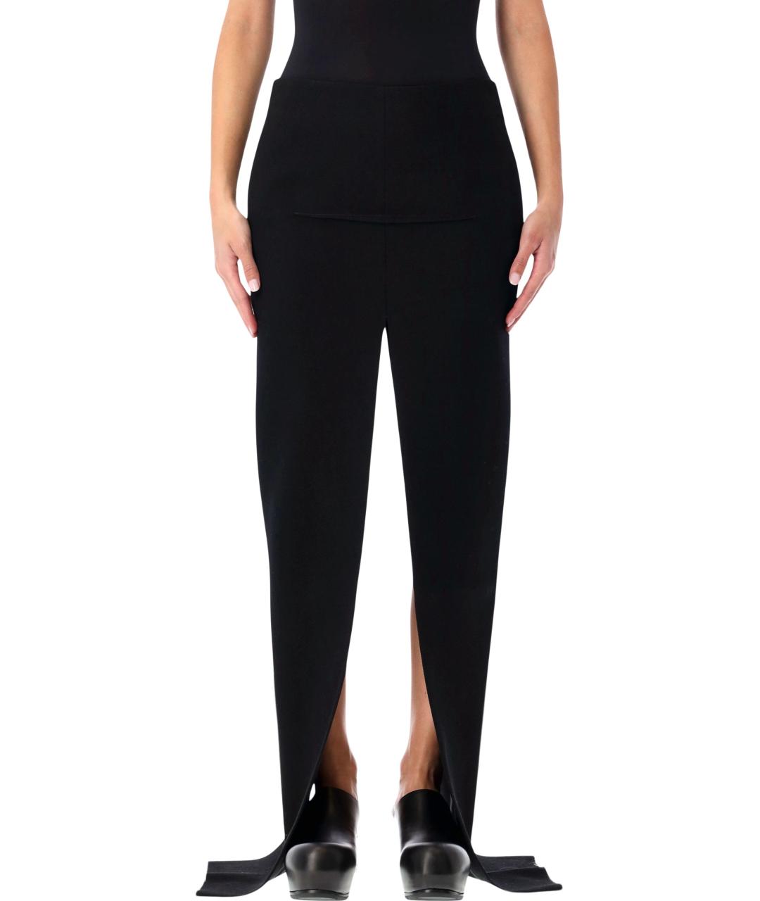 RICK OWENS Черная шерстяная юбка макси, фото 2