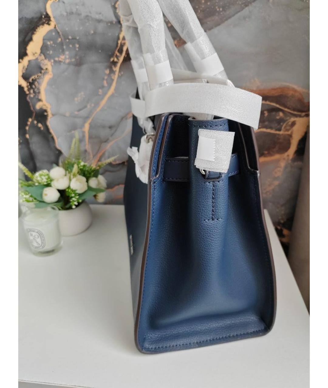 MICHAEL KORS Синяя кожаная сумка с короткими ручками, фото 5