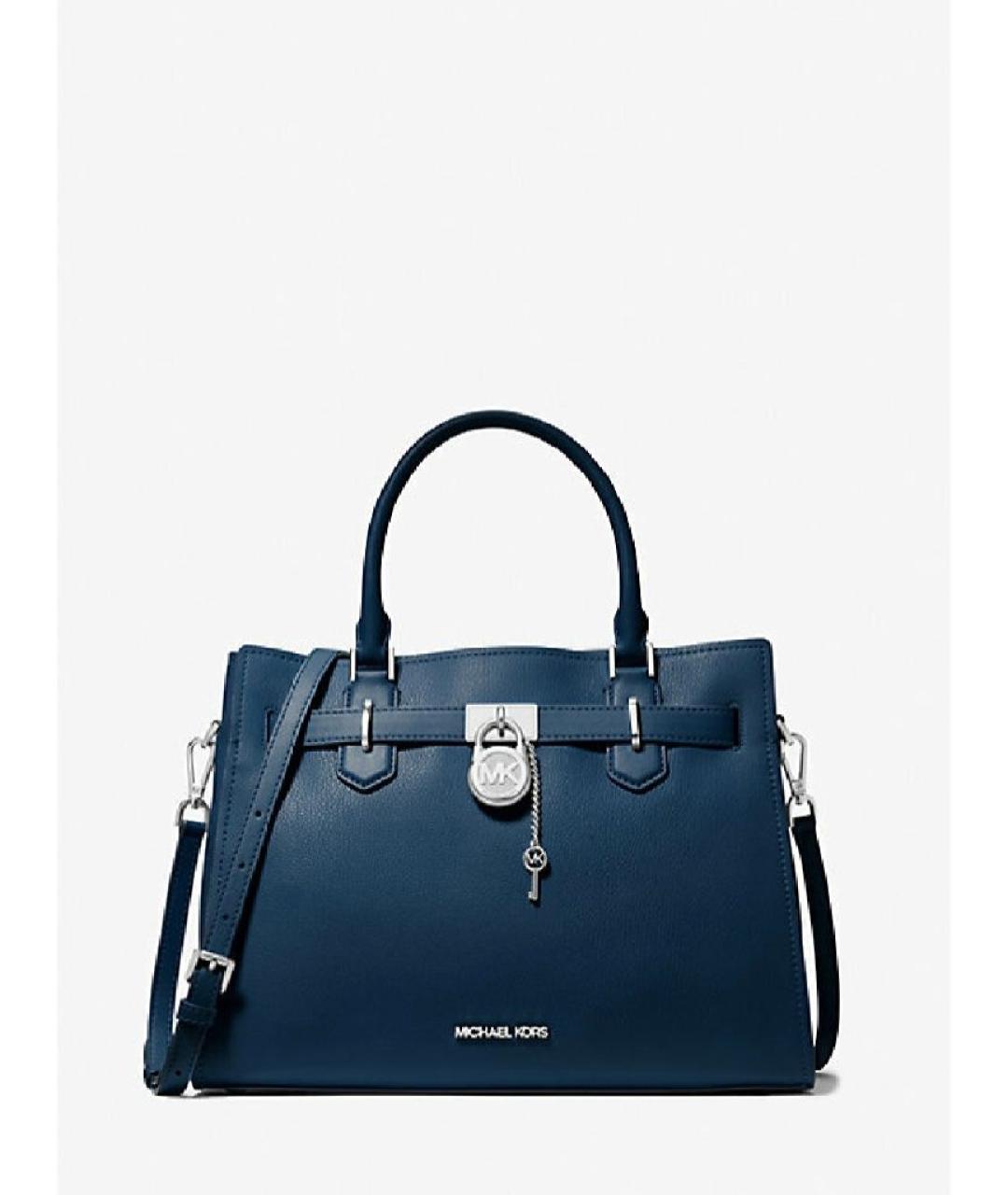MICHAEL KORS Синяя кожаная сумка с короткими ручками, фото 10