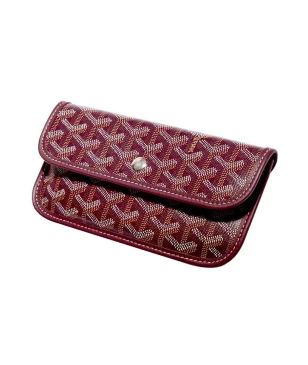 GOYARD Бордовая кожаная сумка через плечо, фото 3