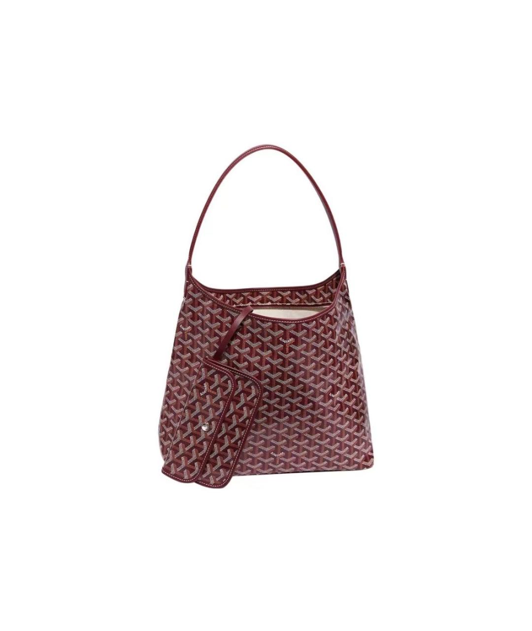 GOYARD Бордовая кожаная сумка через плечо, фото 2