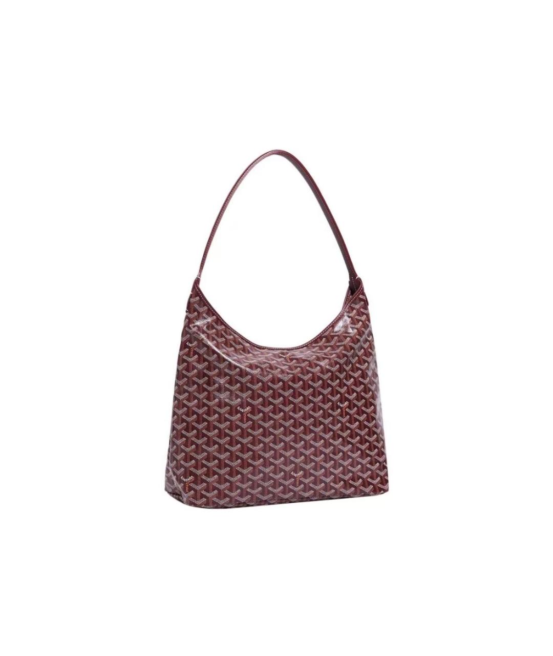 GOYARD Бордовая кожаная сумка через плечо, фото 4