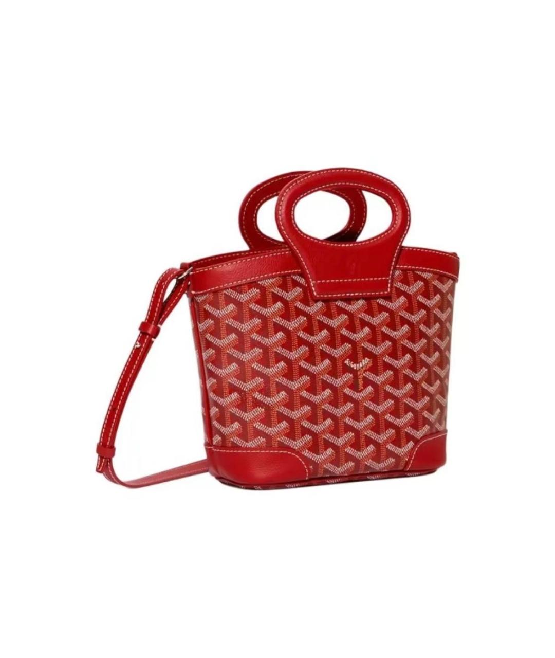 GOYARD Красная кожаная сумка через плечо, фото 2