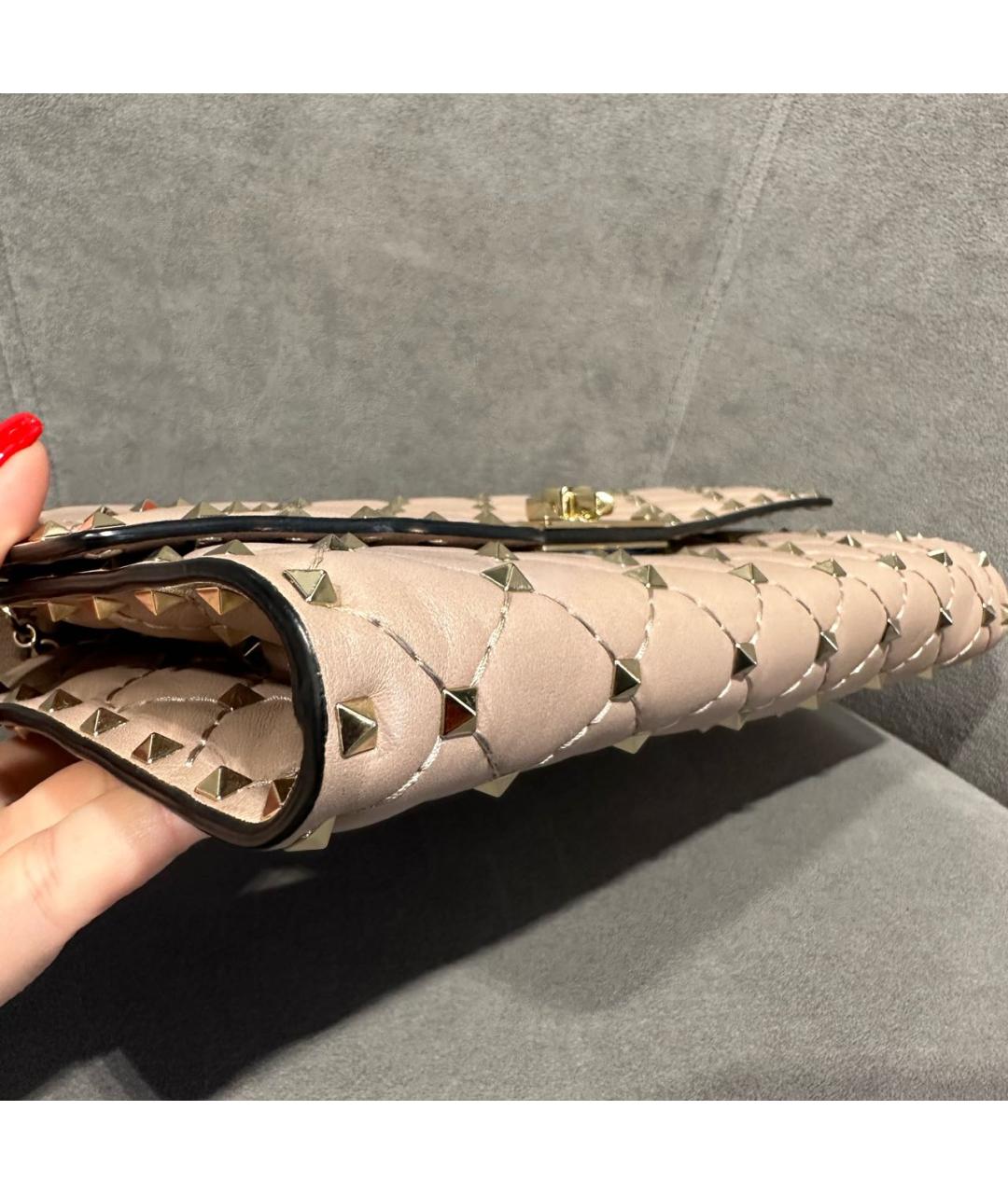 VALENTINO Бежевая кожаная сумка через плечо, фото 4