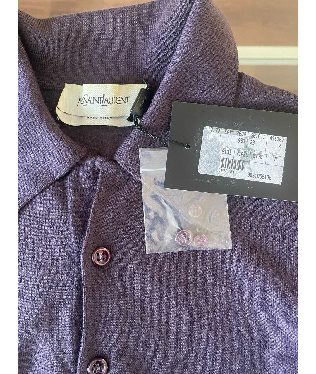 SAINT LAURENT Фиолетовый шерстяной джемпер / свитер, фото 3