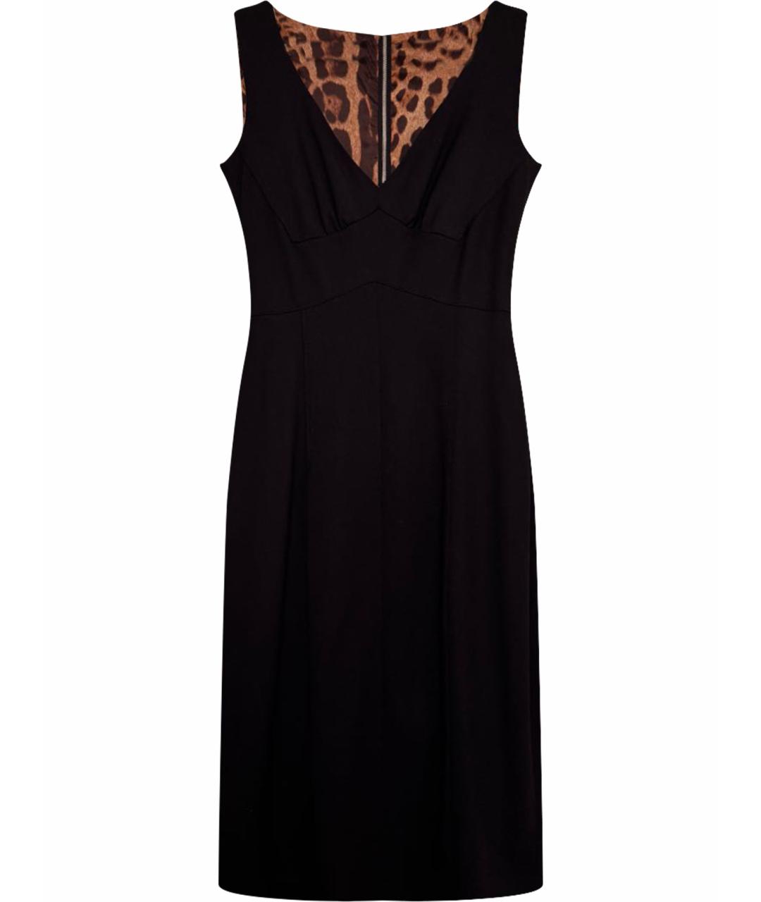 DOLCE&GABBANA Черное шерстяное повседневное платье, фото 1