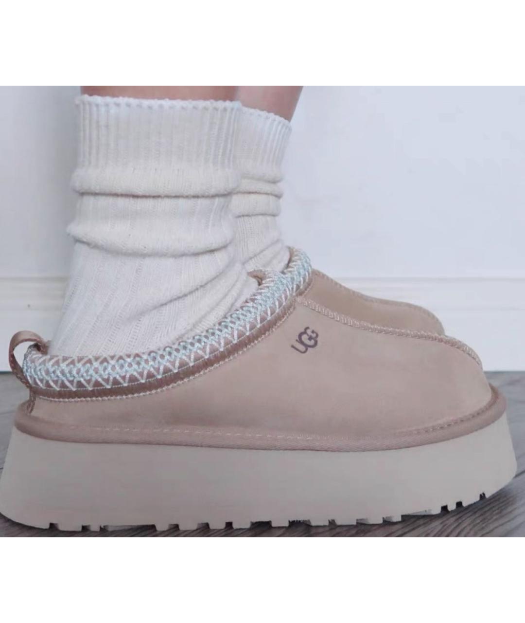 UGG AUSTRALIA Бежевые замшевые ботинки, фото 6