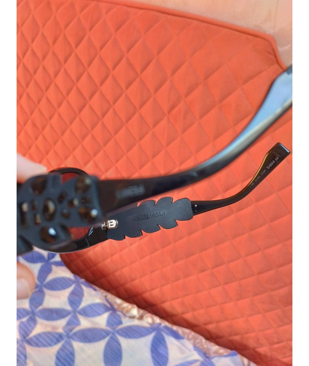 FENDI Черные пластиковые солнцезащитные очки, фото 9