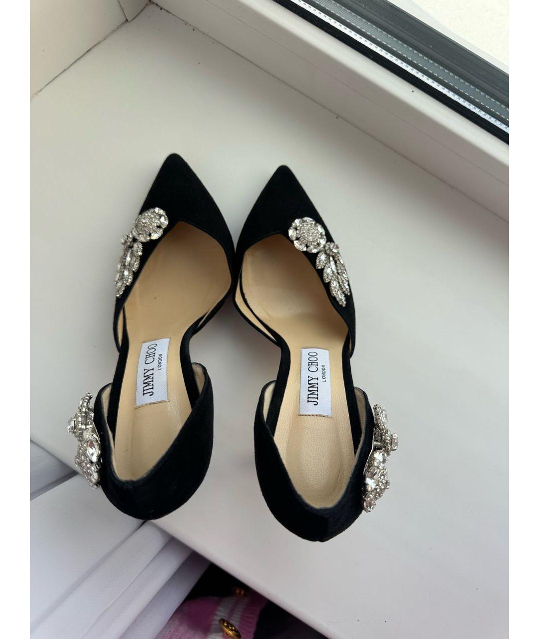 JIMMY CHOO Черные замшевые туфли, фото 3
