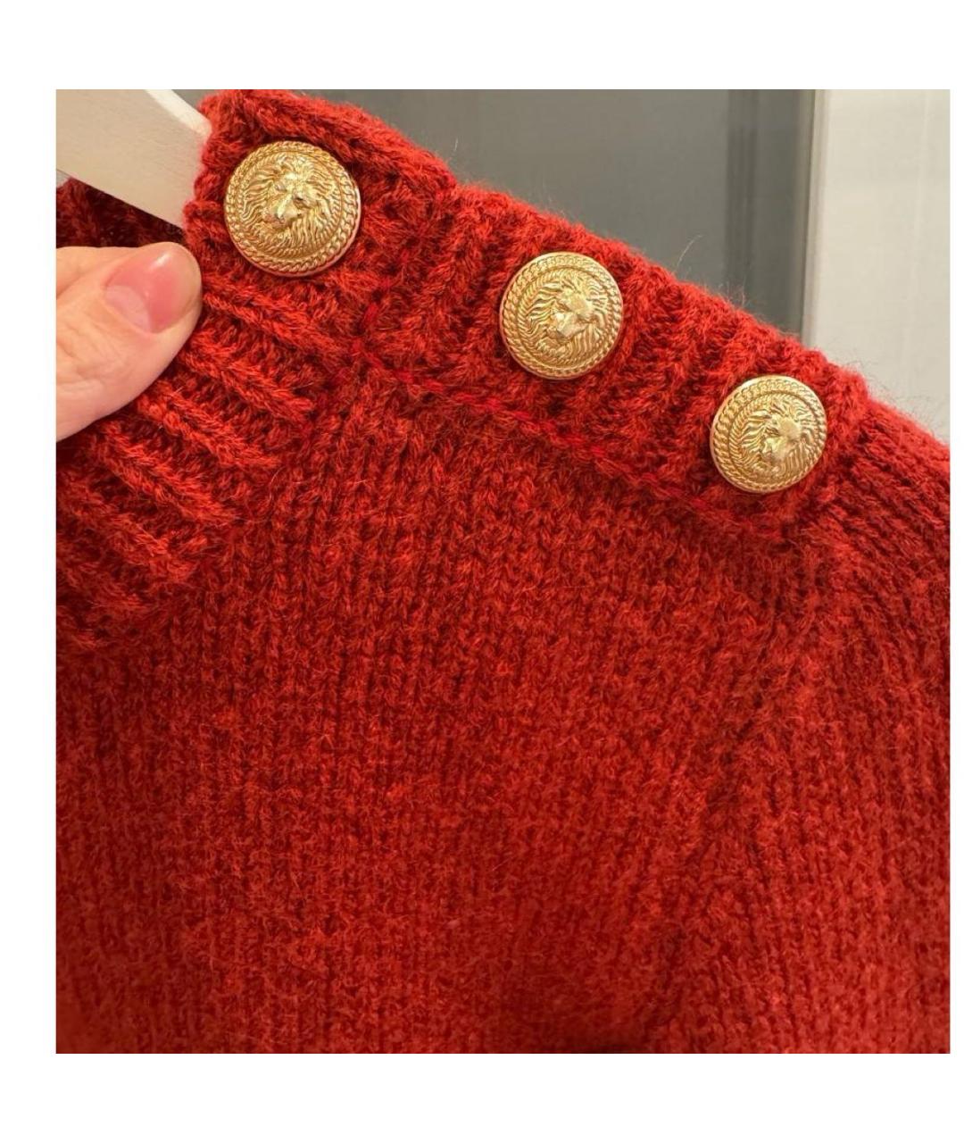 BALMAIN Бордовый джемпер / свитер, фото 2
