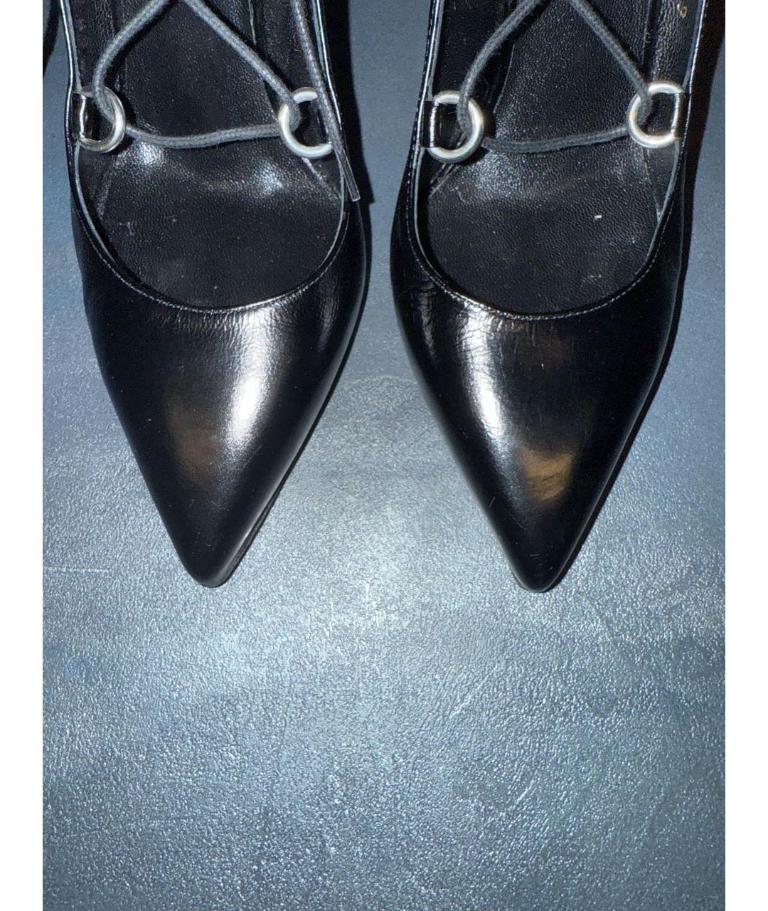 SAINT LAURENT Черные кожаные туфли, фото 5
