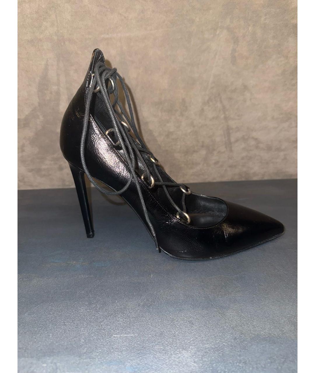 SAINT LAURENT Черные кожаные туфли, фото 7