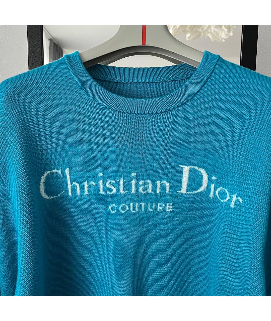 CHRISTIAN DIOR Голубой джемпер / свитер, фото 2