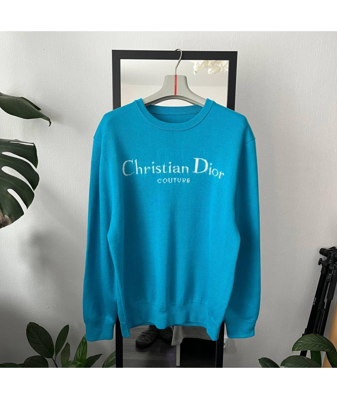 CHRISTIAN DIOR Голубой джемпер / свитер, фото 8