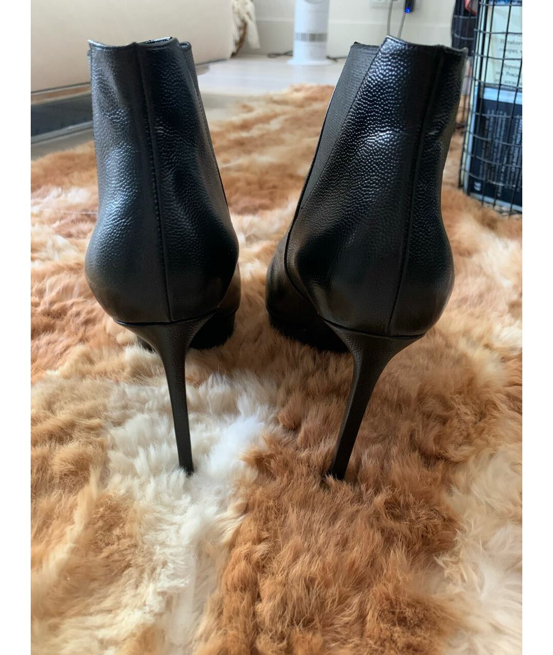 SAINT LAURENT Черные кожаные ботильоны, фото 7