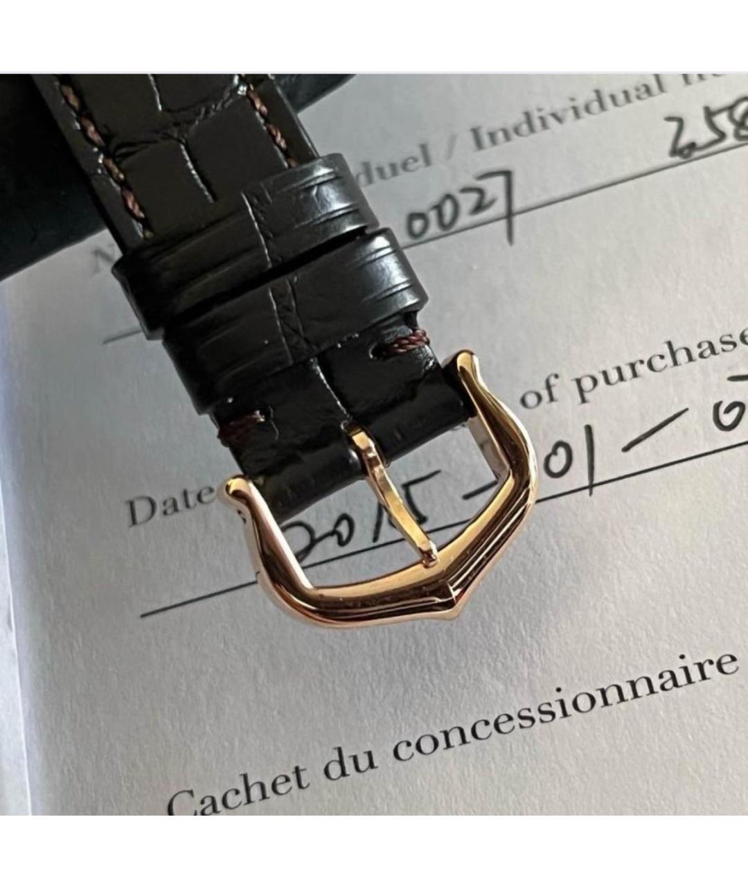 CARTIER Черные часы из желтого золота, фото 4