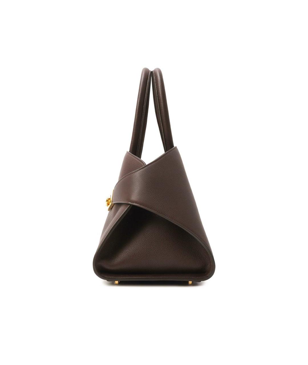 FERRAGAMO Коричневая кожаная сумка с короткими ручками, фото 2
