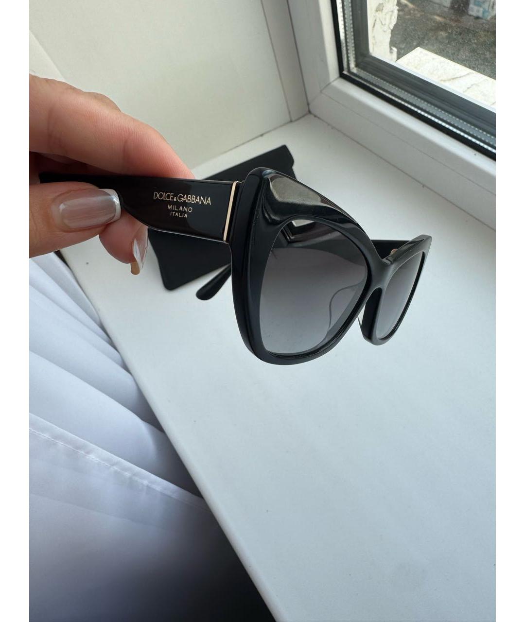 DOLCE&GABBANA Черные пластиковые солнцезащитные очки, фото 3