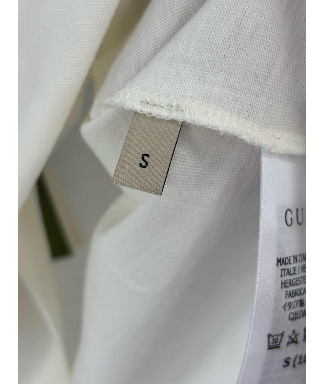 GUCCI Белая хлопковая футболка, фото 8