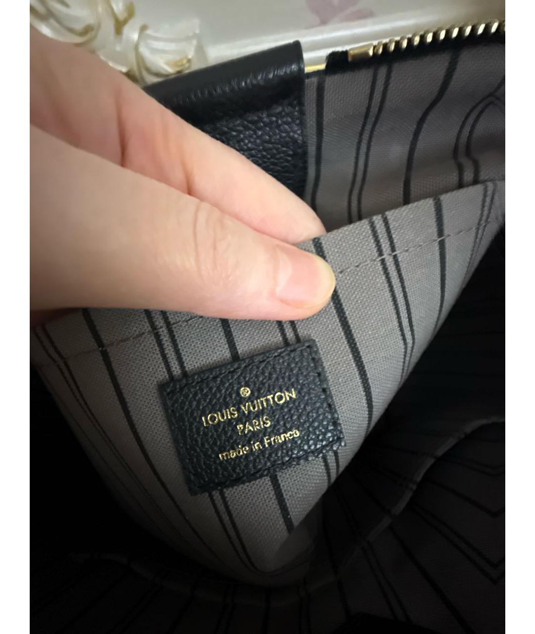 LOUIS VUITTON Черная кожаная сумка через плечо, фото 6