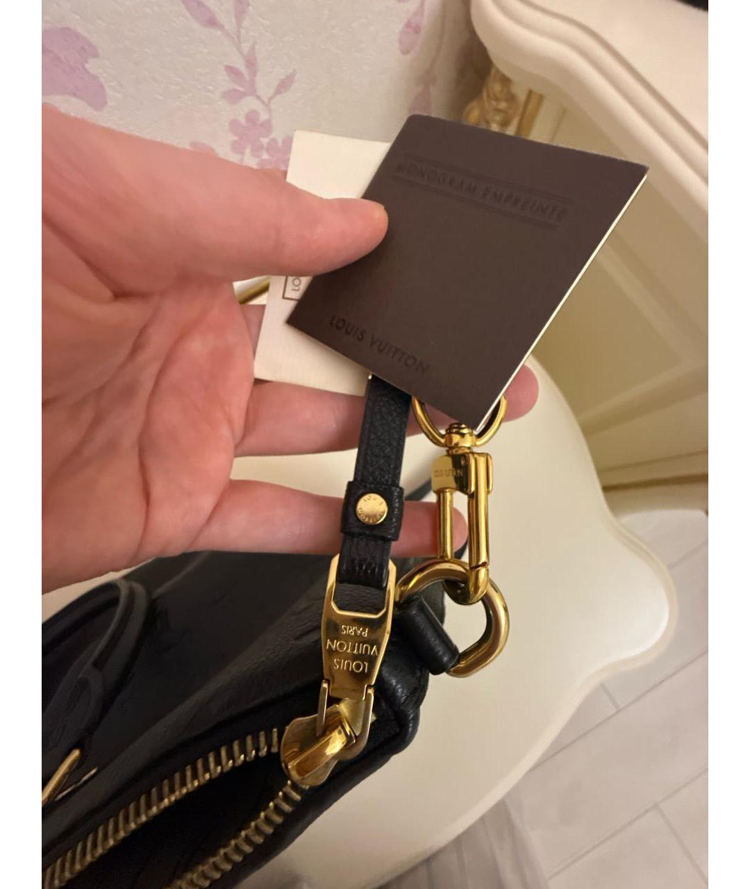 LOUIS VUITTON Черная кожаная сумка через плечо, фото 5
