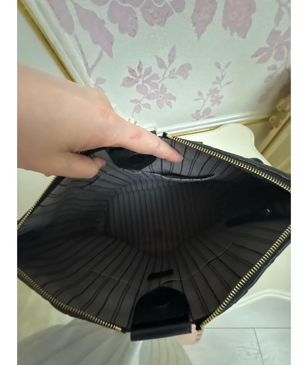 LOUIS VUITTON Черная кожаная сумка через плечо, фото 4