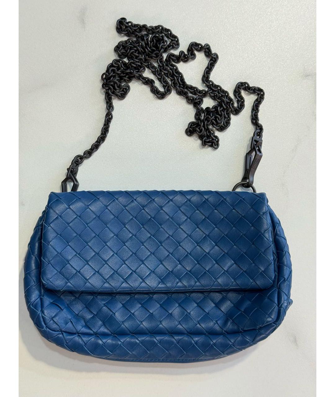 BOTTEGA VENETA Синяя кожаная сумка через плечо, фото 6