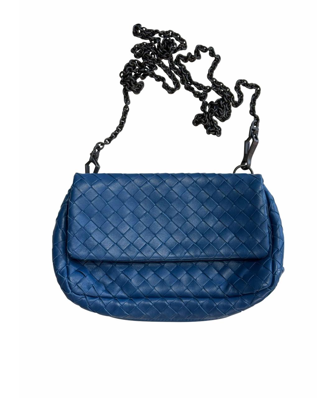 BOTTEGA VENETA Синяя кожаная сумка через плечо, фото 1