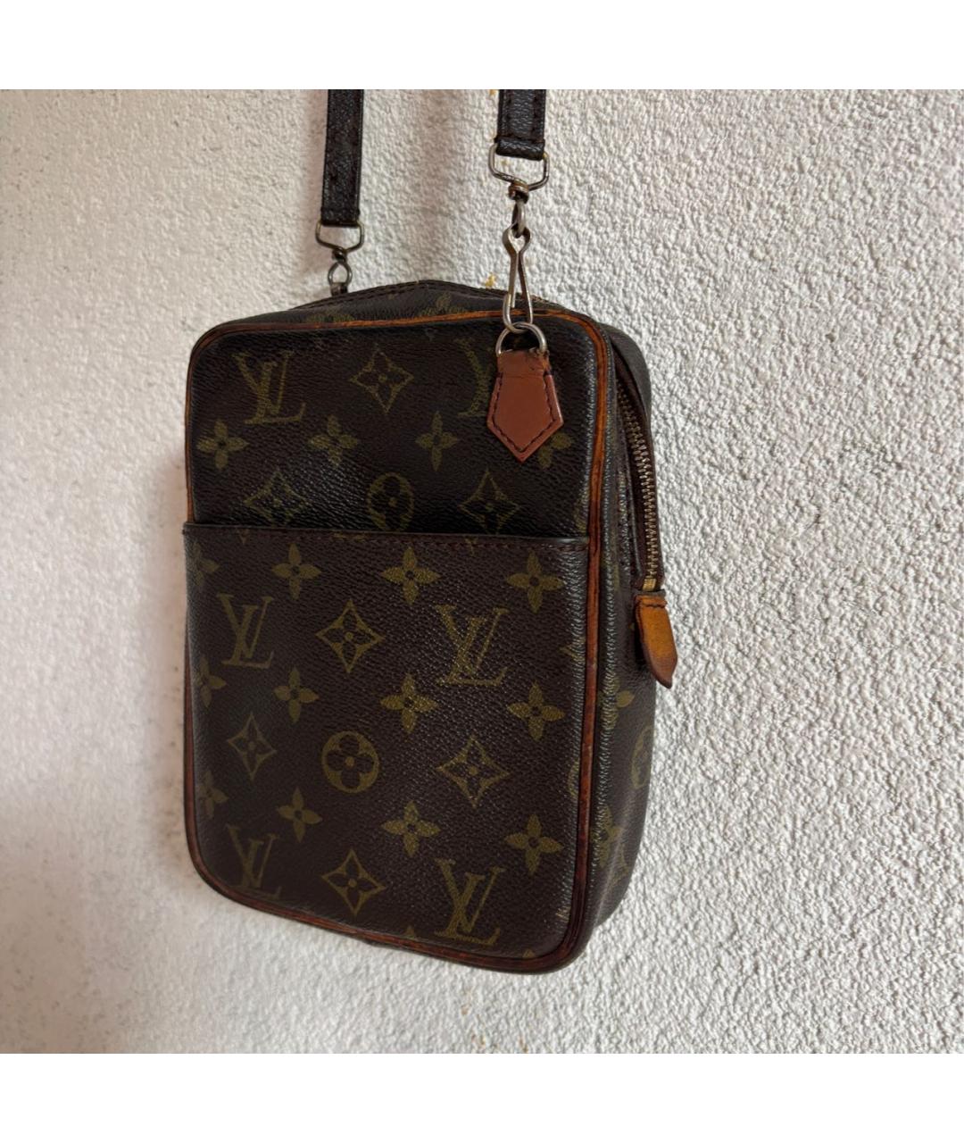 LOUIS VUITTON Коричневая кожаная барсетка, фото 2
