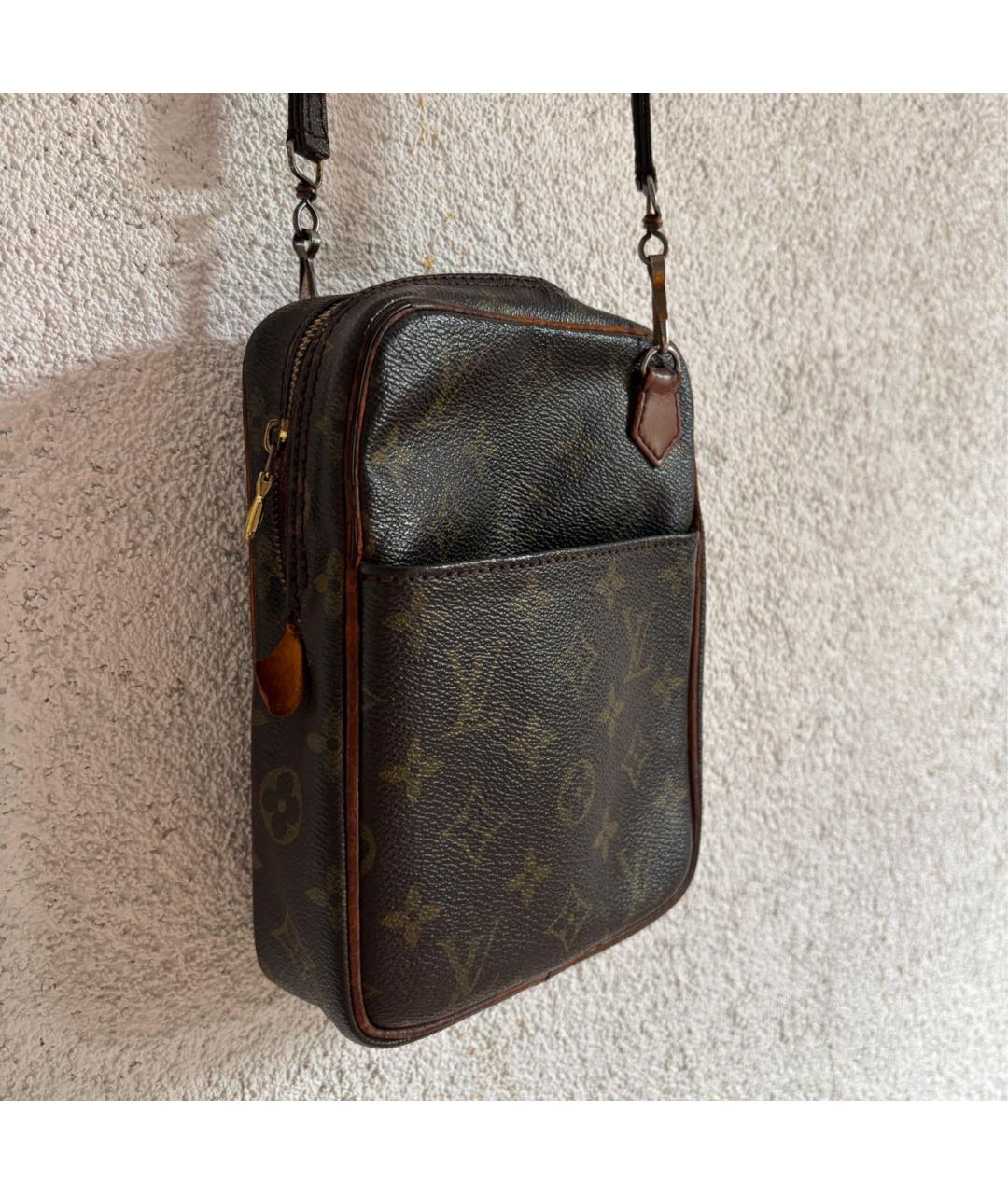 LOUIS VUITTON Коричневая кожаная барсетка, фото 3