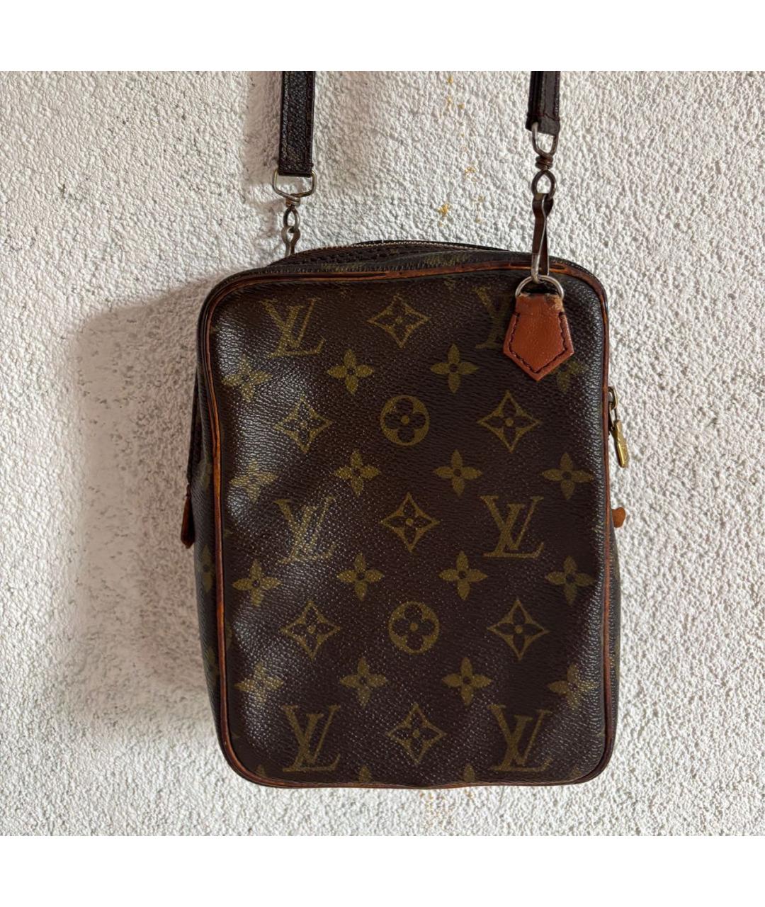 LOUIS VUITTON Коричневая кожаная барсетка, фото 5