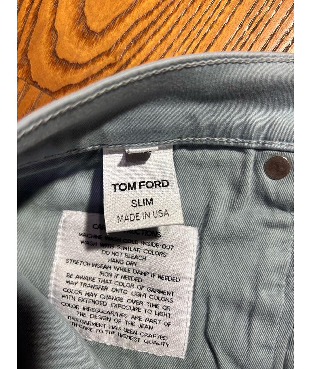 TOM FORD Серые хлопковые прямые джинсы, фото 6