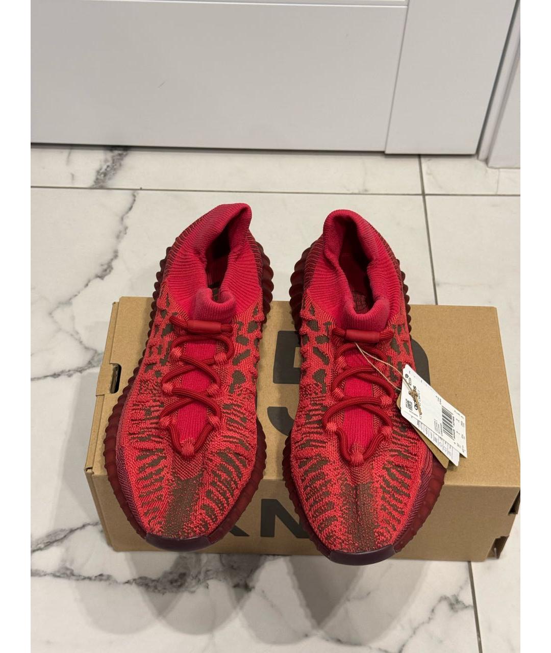ADIDAS YEEZY Красные текстильные низкие кроссовки / кеды, фото 3