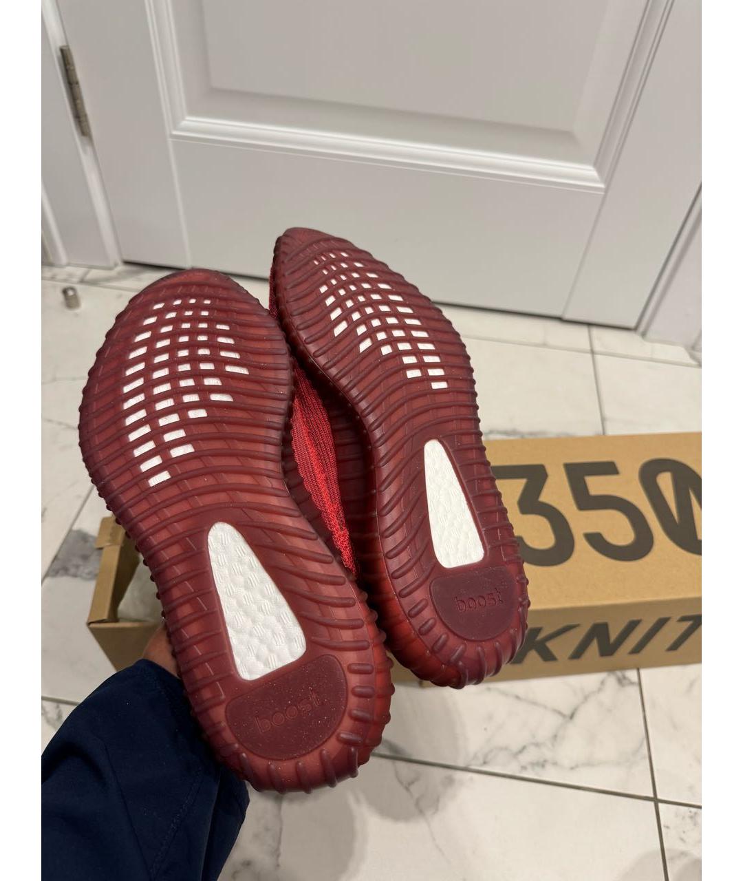 ADIDAS YEEZY Красные текстильные низкие кроссовки / кеды, фото 7