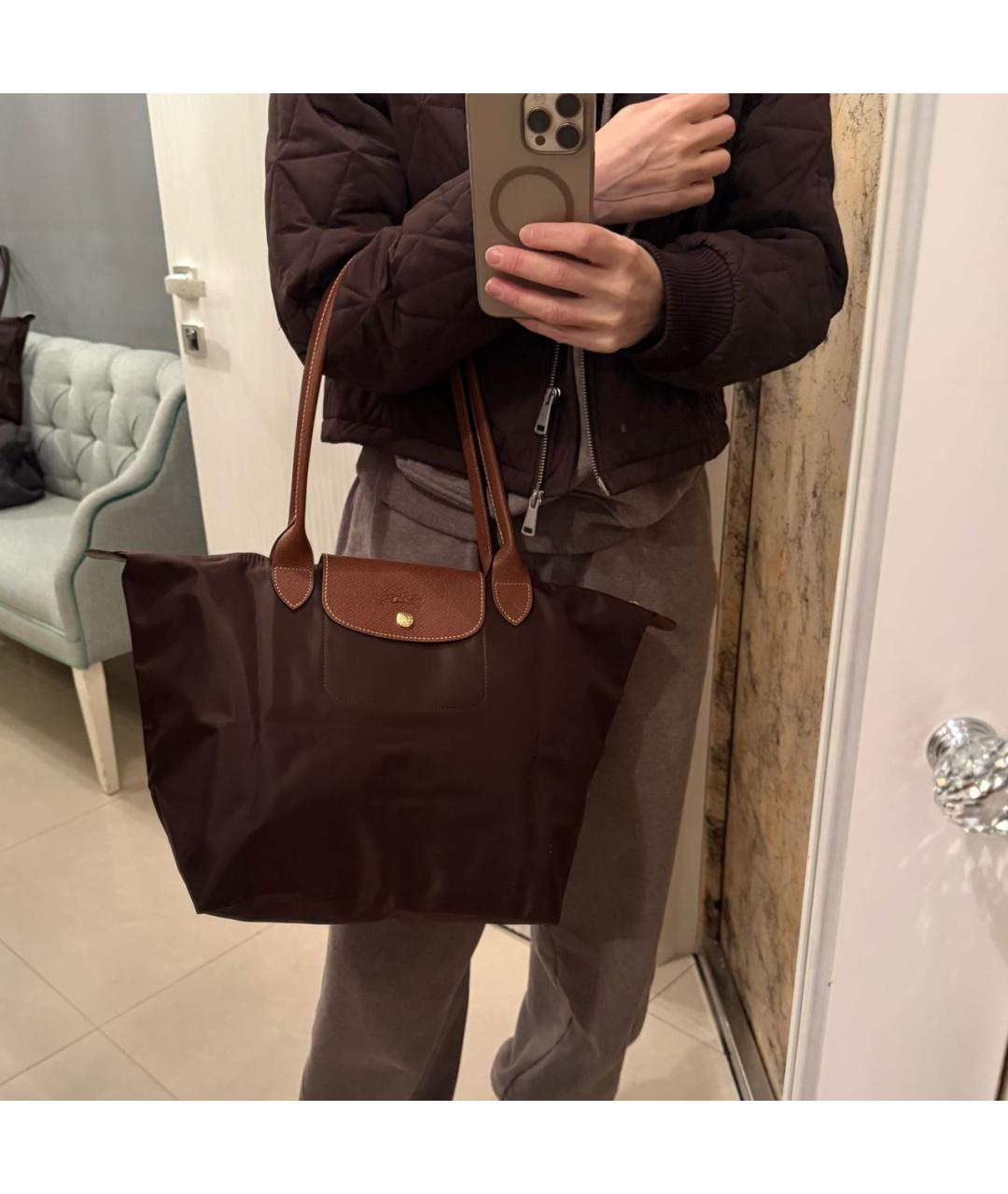 LONGCHAMP Коричневая сумка тоут, фото 8