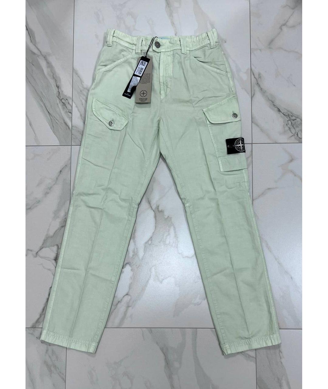 STONE ISLAND Салатовые повседневные брюки, фото 10