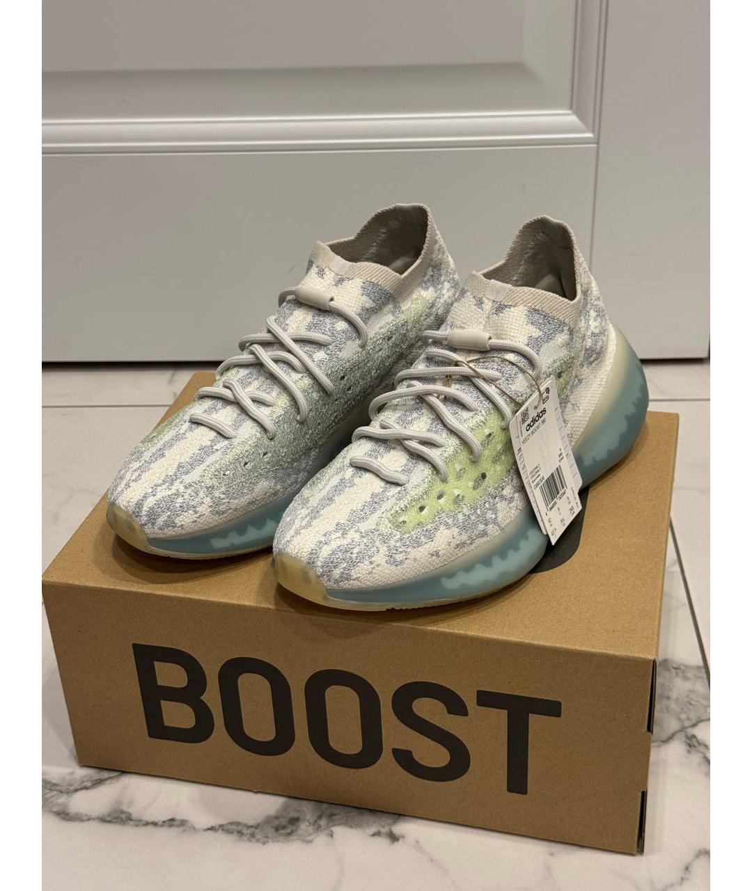 ADIDAS YEEZY Голубые текстильные низкие кроссовки / кеды, фото 2
