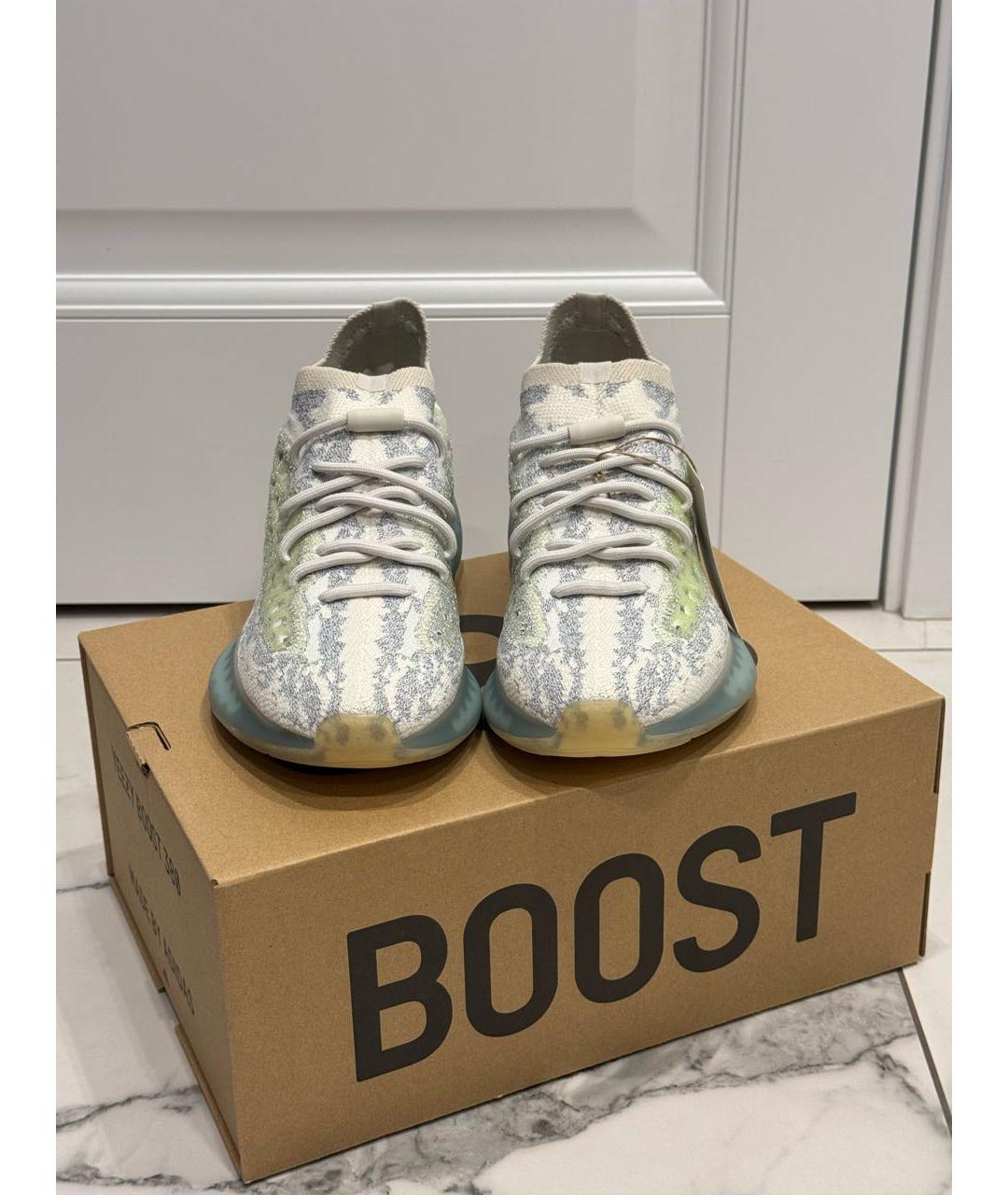 ADIDAS YEEZY Голубые текстильные низкие кроссовки / кеды, фото 3