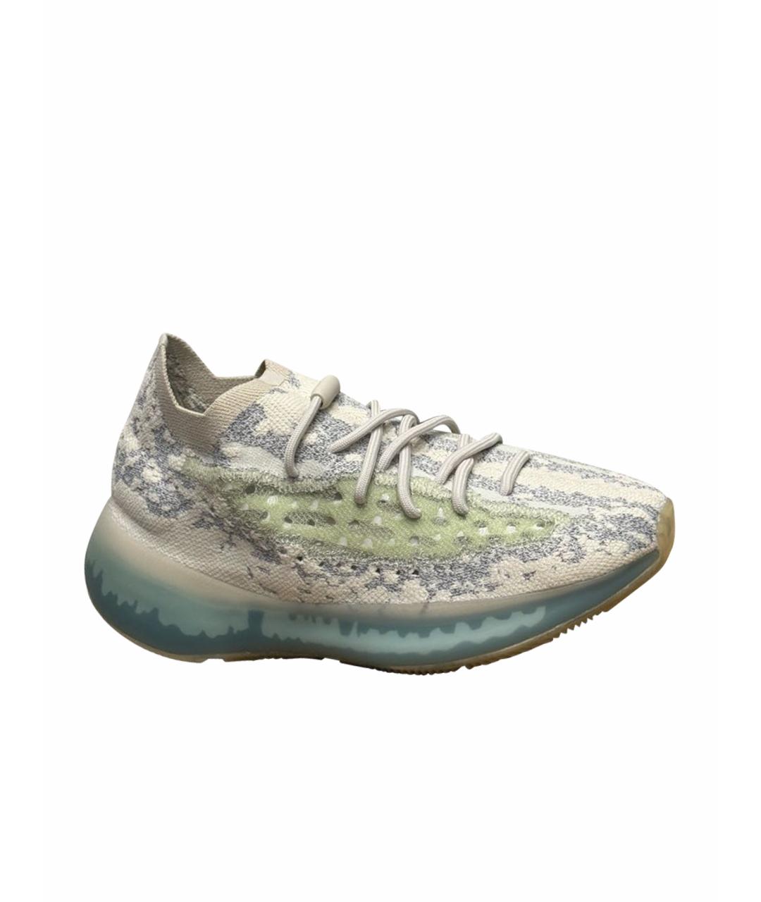 ADIDAS YEEZY Голубые текстильные низкие кроссовки / кеды, фото 1