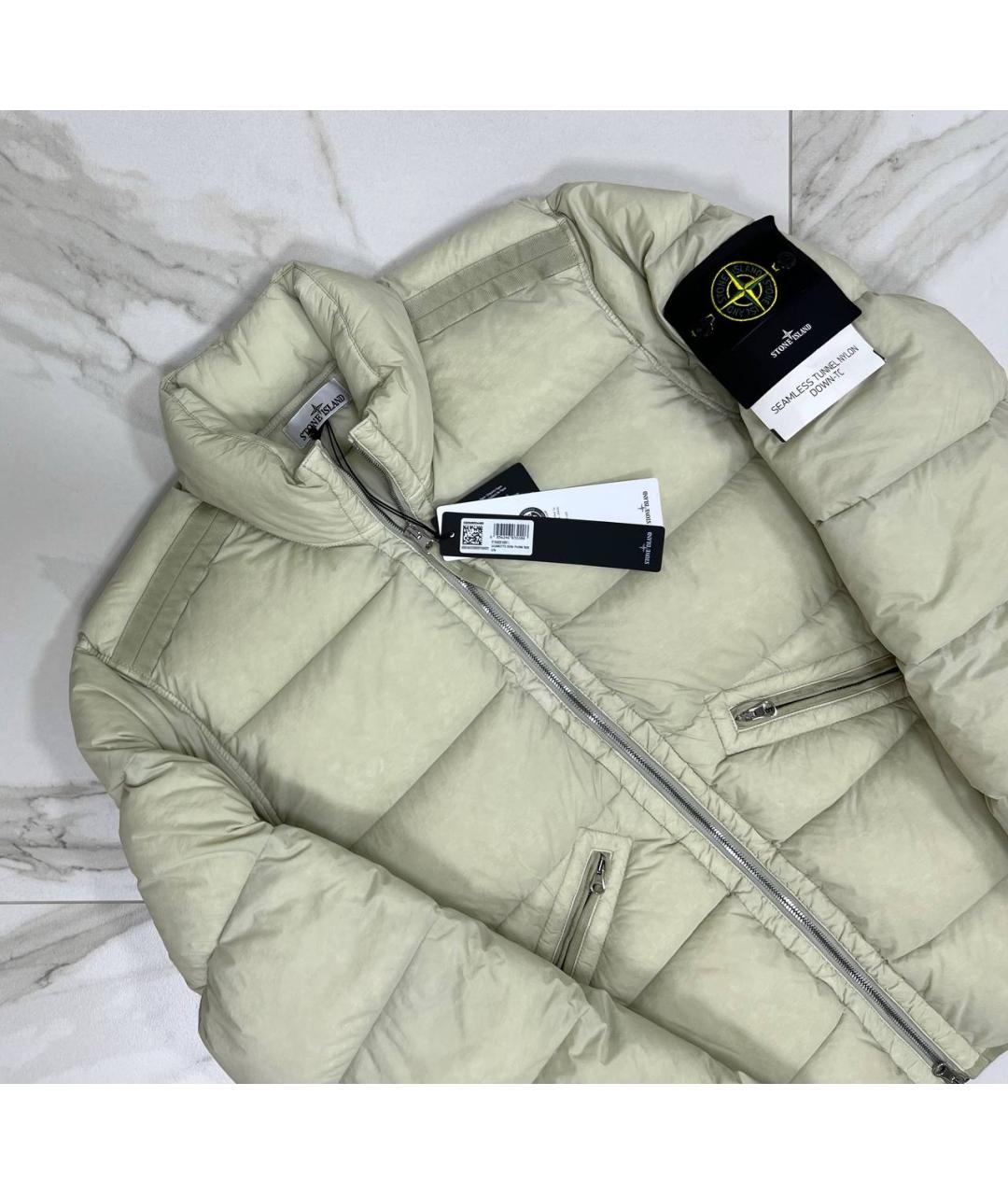 STONE ISLAND Бежевый пуховик, фото 2