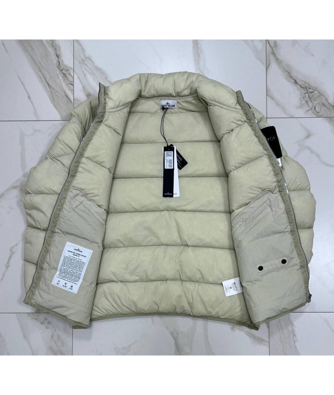 STONE ISLAND Бежевый пуховик, фото 5