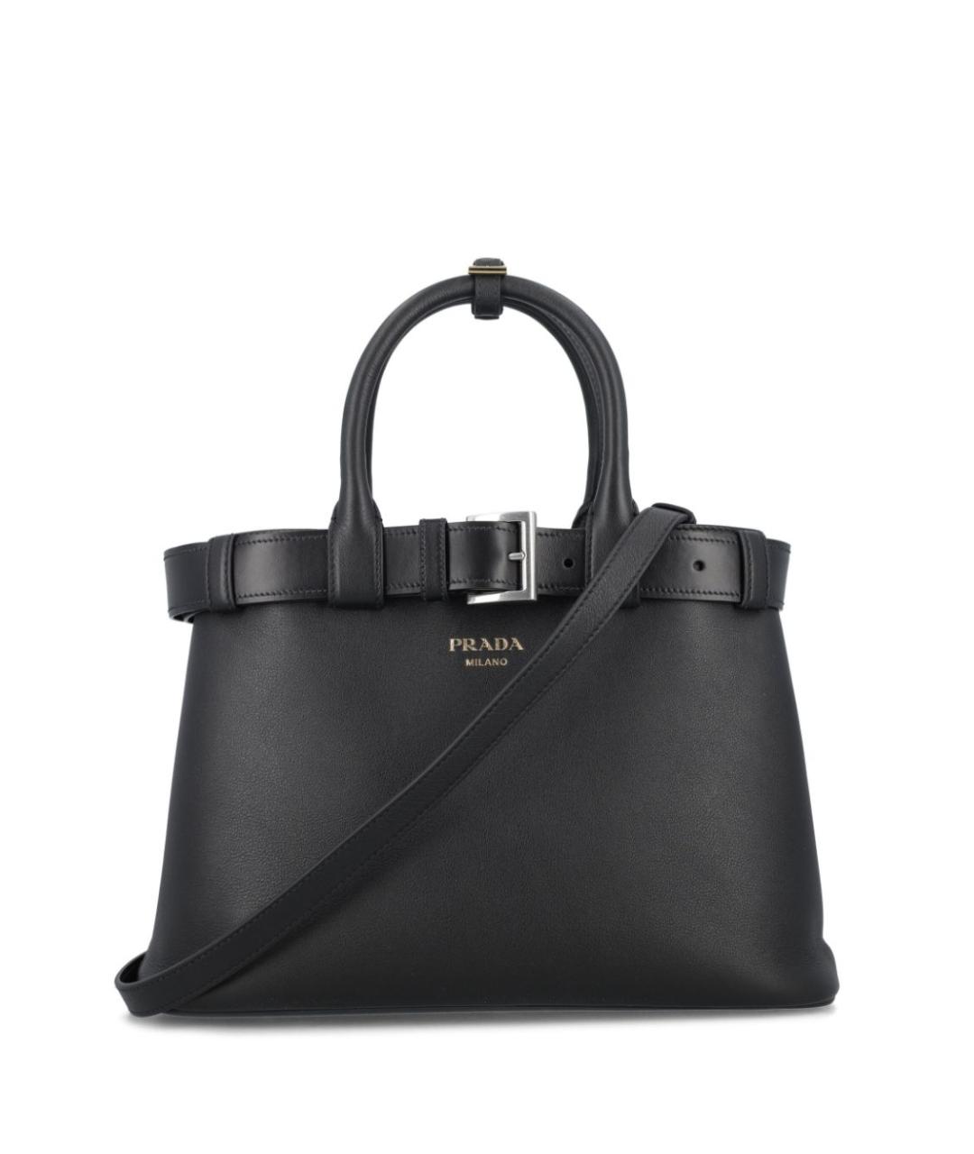 PRADA Черная кожаная сумка тоут, фото 1
